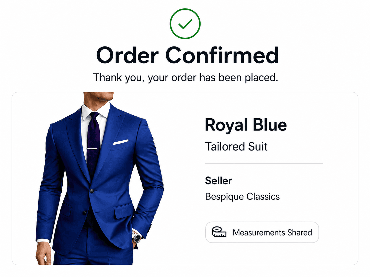 A bespoke blue suit
